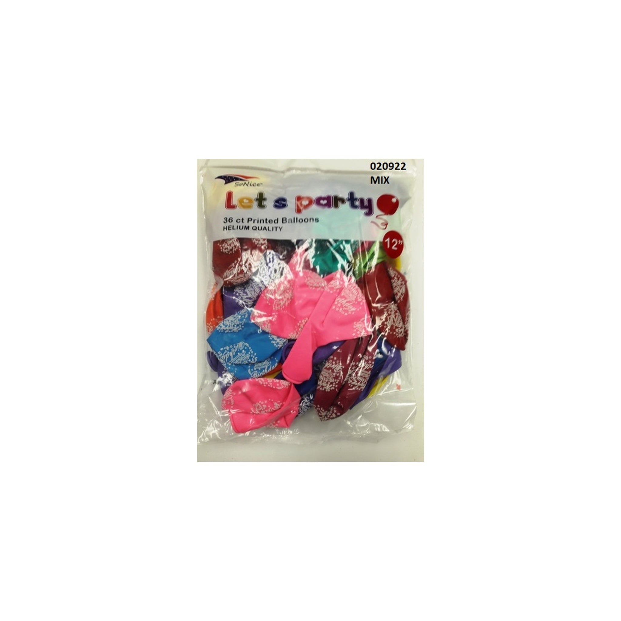 (c) Balloon Happy Birthday Mix 36ct